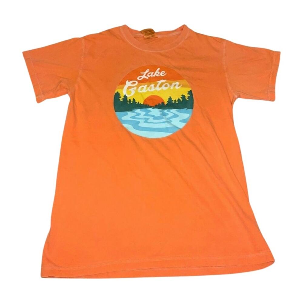 Comfort Colors Orange Short Sleeve Tee “Lake Coston” Size small